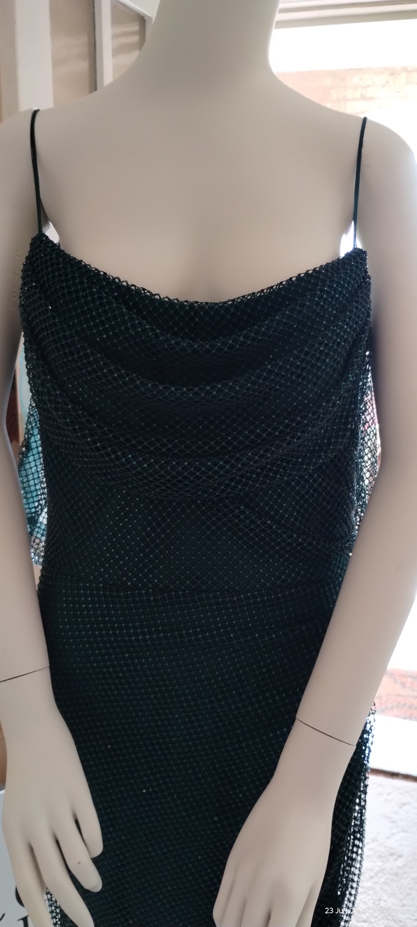 E Size 12 emerald green long dress with split skirt