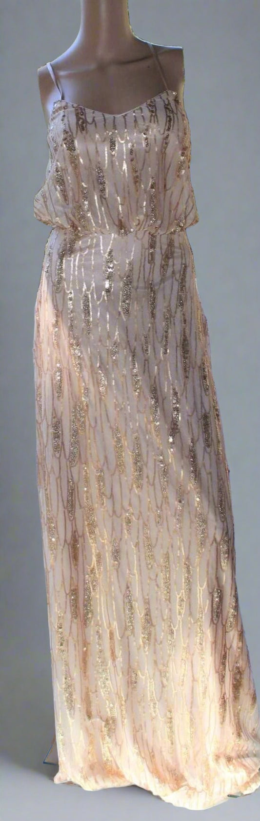 b Size 6 Gold sequinned A Line Dress