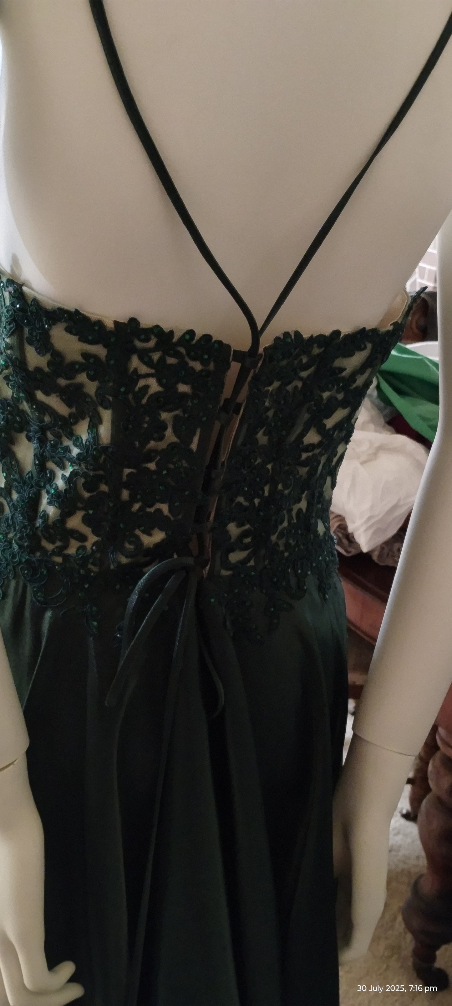 G Size 16 Green corset full length dress