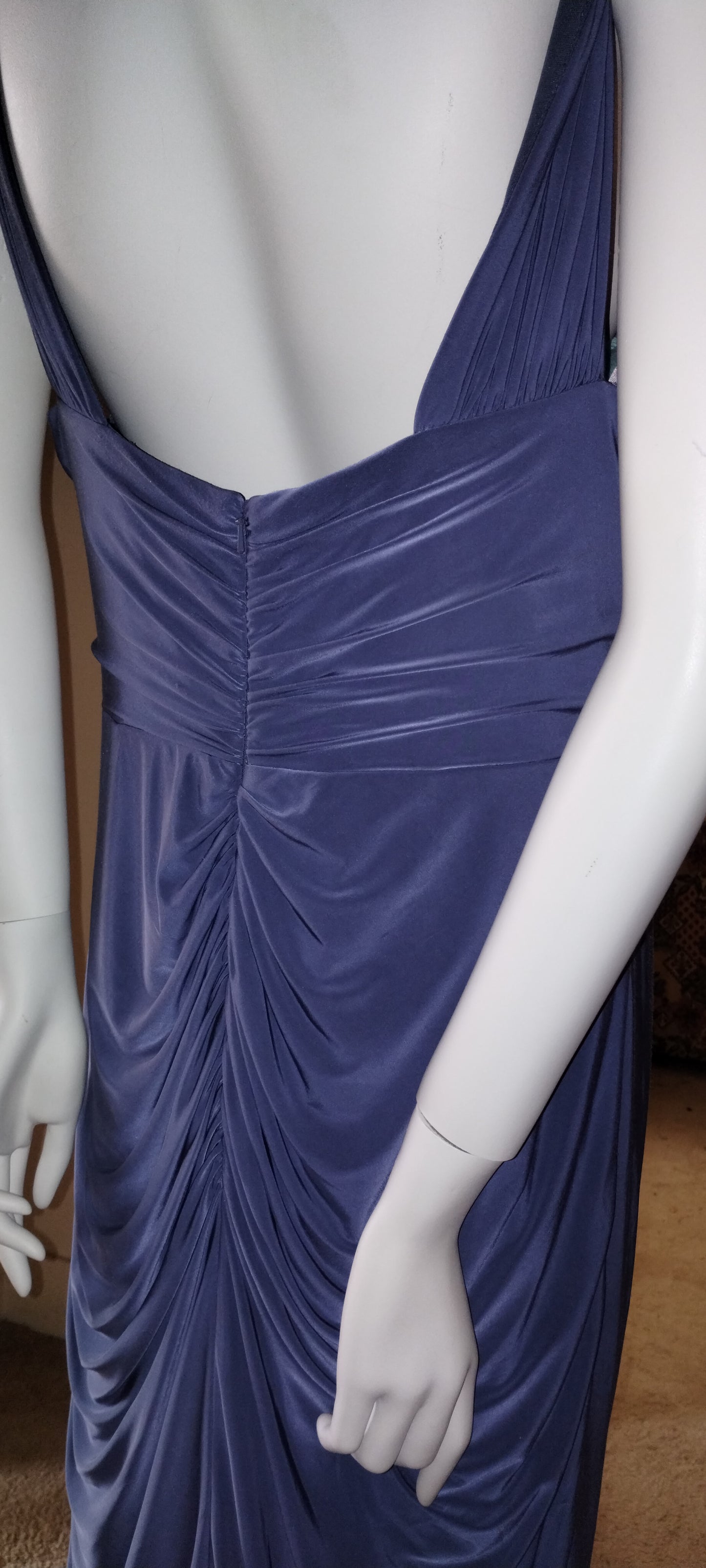 H Size 18 Slate blue crossover bodice dress