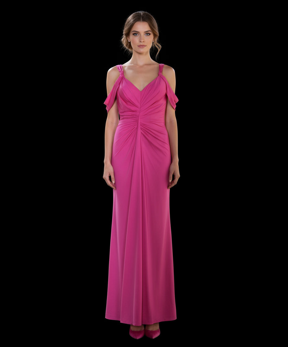 b Size 6 Hot Pink Ruched Sweetheart Neckline Dress