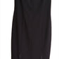 c Size 8 midnight blue princess line knee length. illusion v neck back and front.