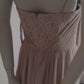 D Size 10 champagne full length dress with lace detailed bodice.