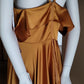 E Size 12 Satin mustard gold long dress