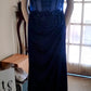 E Size 12 Navy see through corset long dress