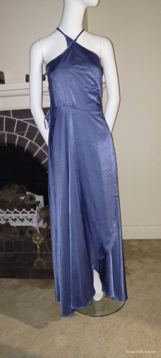 G Size 16 navy blue wrap around long dress