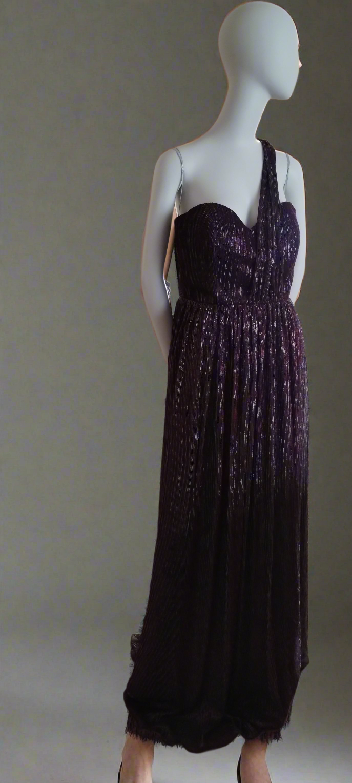 G Size 16 maroon sheen sweetheart neckline long dress