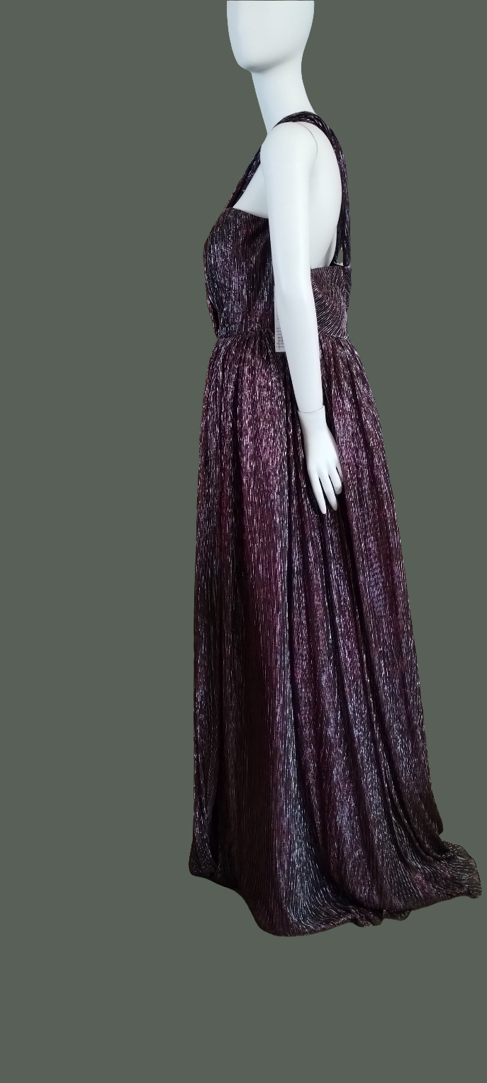 G Size 16 maroon sheen sweetheart neckline long dress