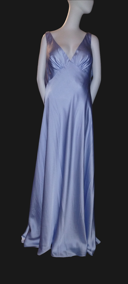 I Size 20 light blue satin long dress