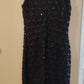 c Size 8 Navy sequinned straight to knee dress, V neck, sleeveless