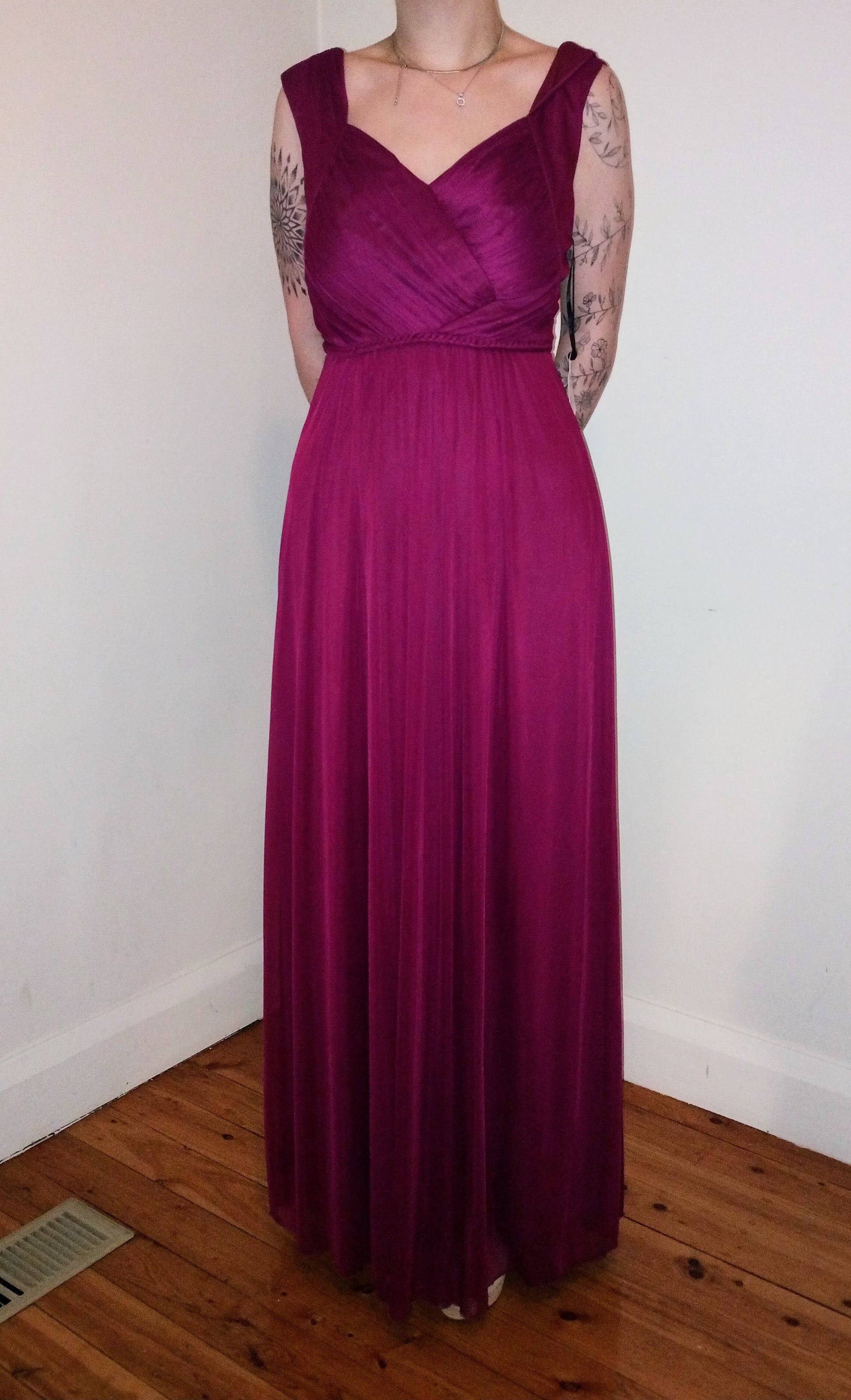 cerise full length dress