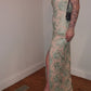 e size 12 Pink and apple green lace sheath dress