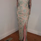 e size 12 Pink and apple green lace sheath dress