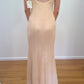 b Size 6 Peach all sequinned full length, halter neck with beading details, backless dress