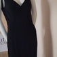 E Size 12 Classic long black dress with train