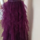C size 8 full length purple layered tulle ruffle dress
