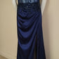 E Size 12 Navy see through corset long dress