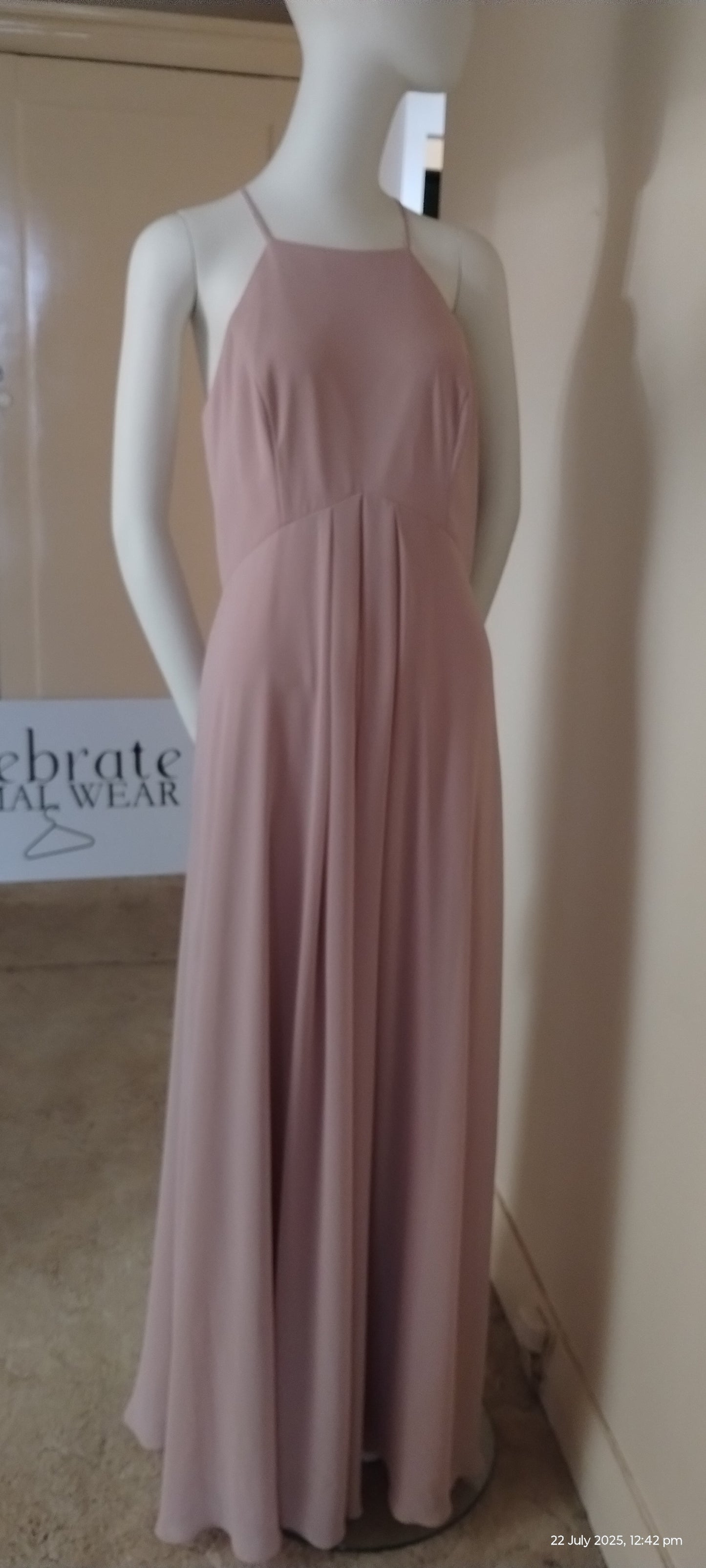 D size 10 frost pink long dress