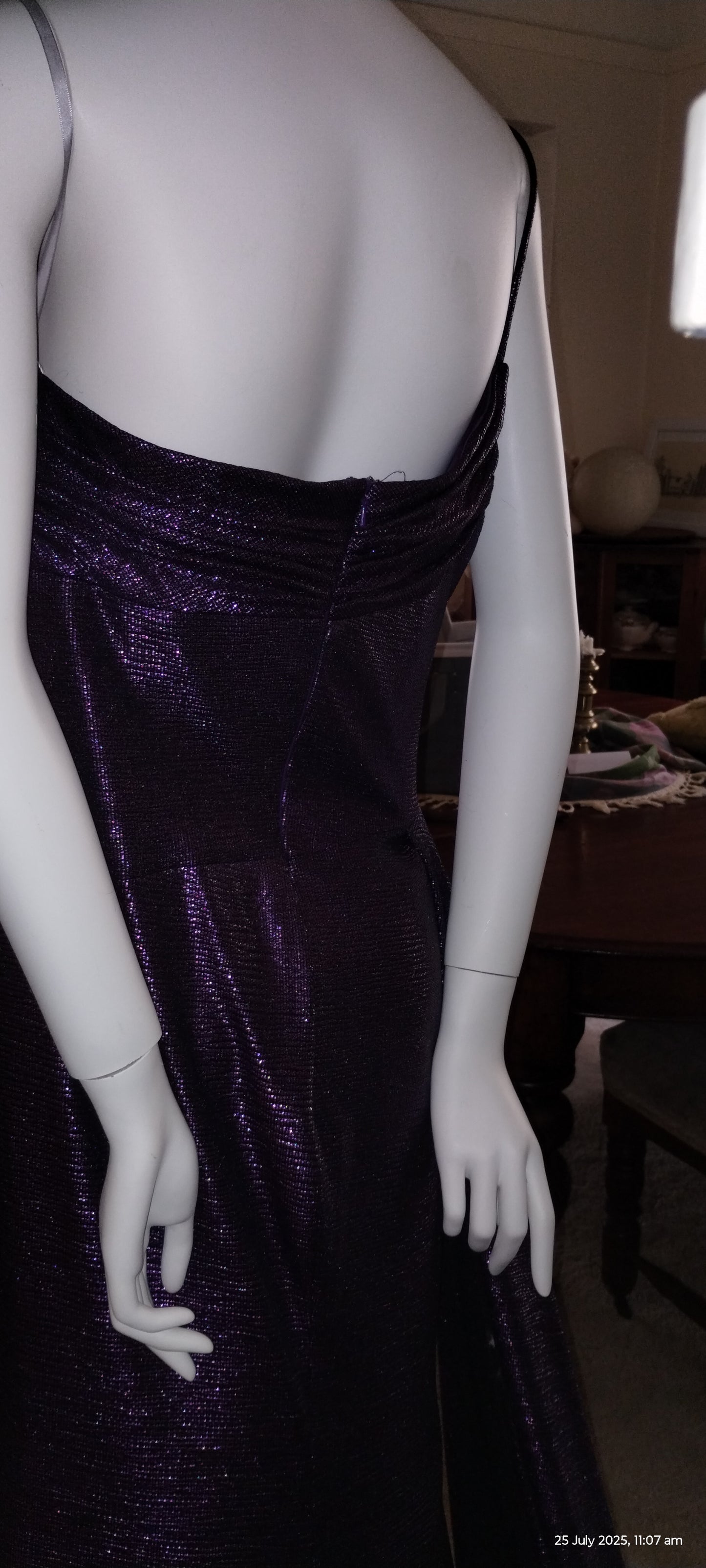 F size 14 purple glitter long dress