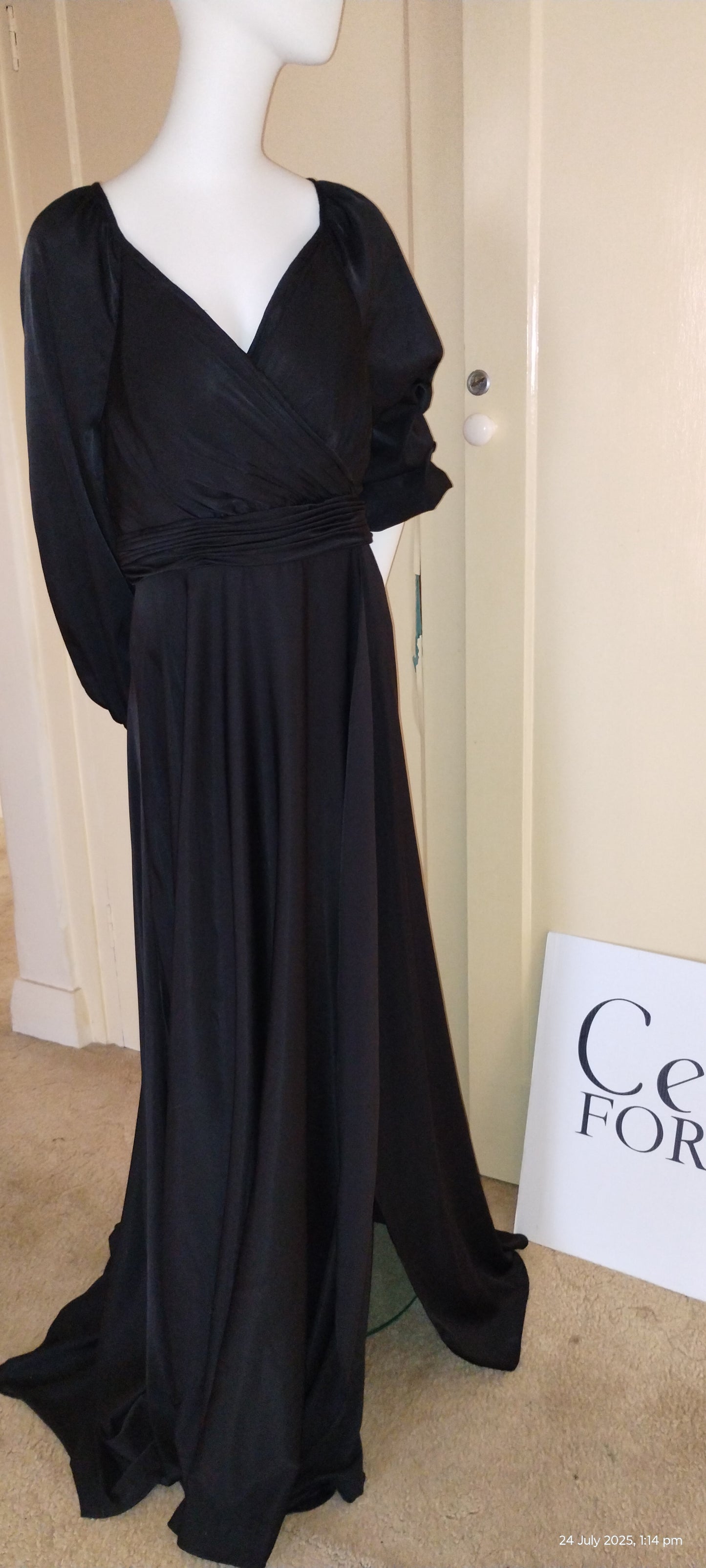 F Size 14 Black long sleeves full length dress