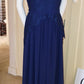 F Size 14 Navy blue halterneck full length dress