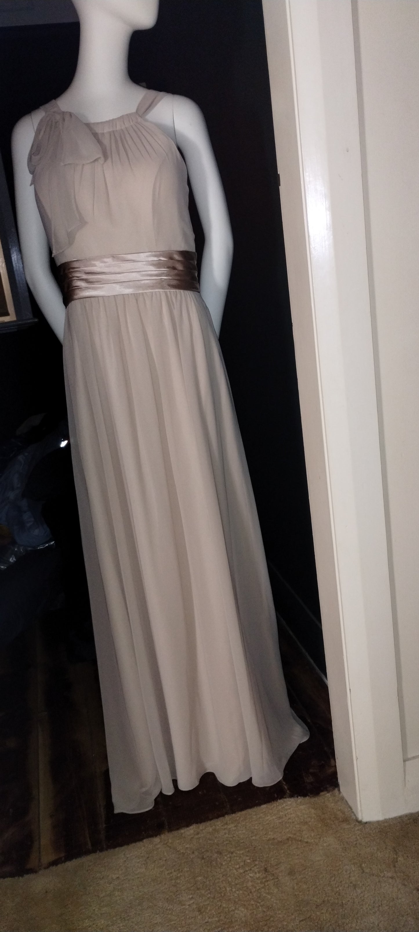 H Size 18 Champagne halterneck  full length dress