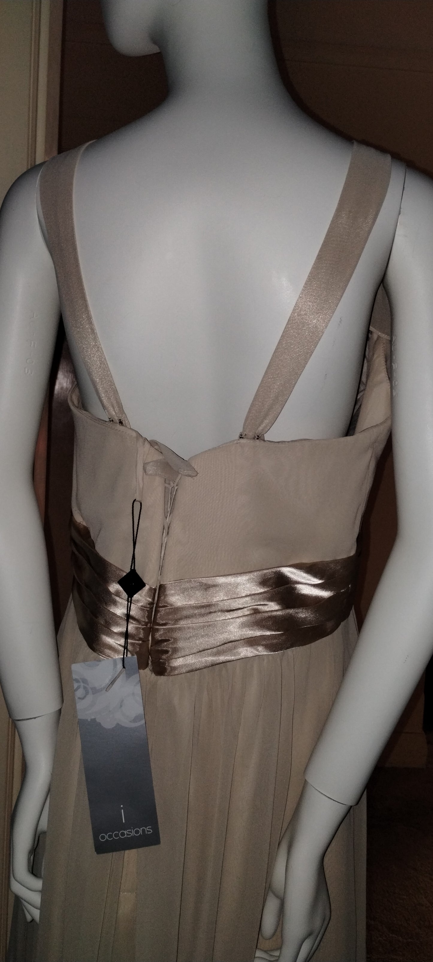 H Size 18 Champagne halterneck  full length dress