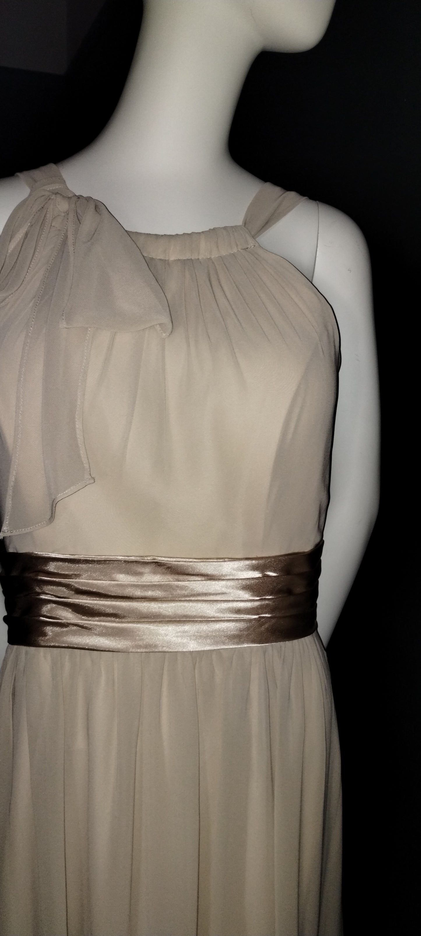 H Size 18 Champagne halterneck  full length dress