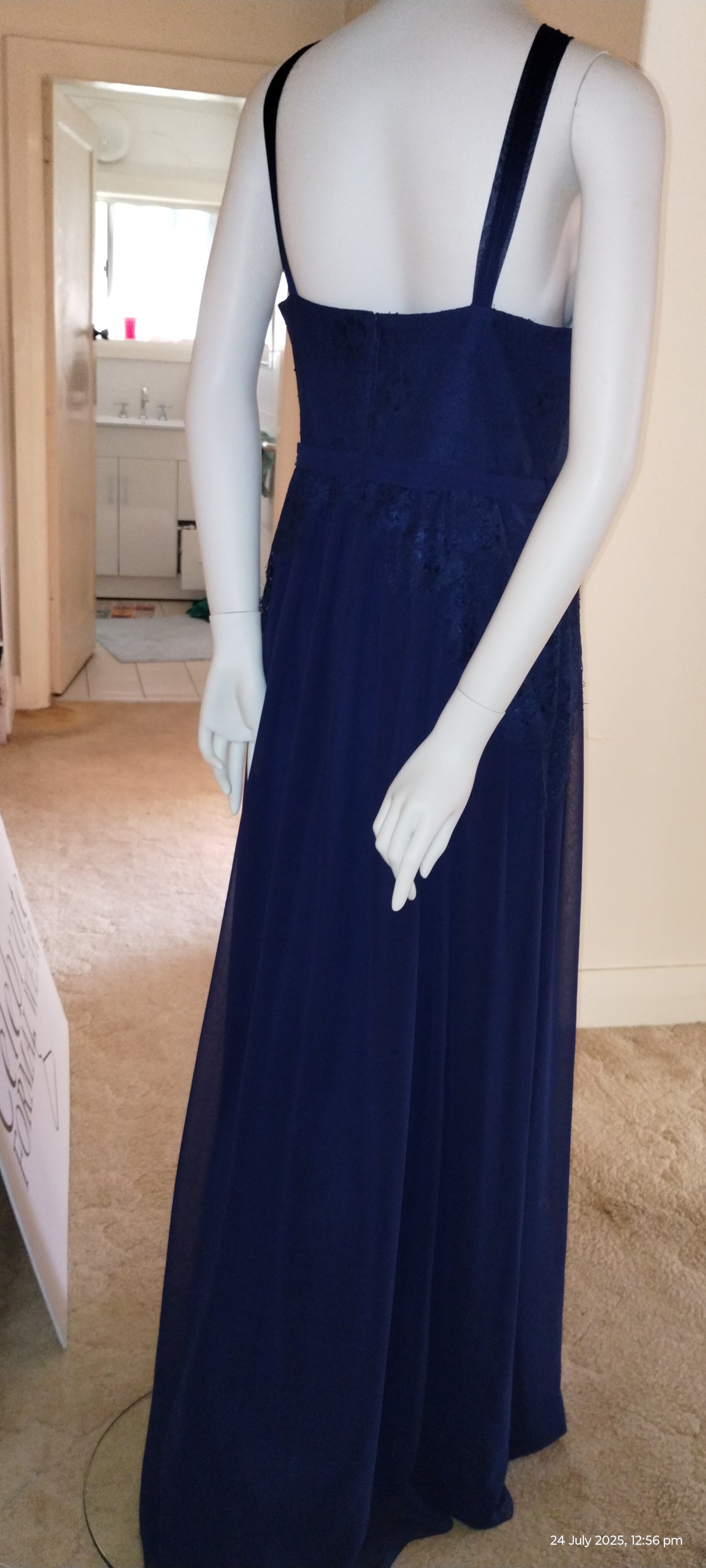 F Size 14 Navy blue halterneck full length dress