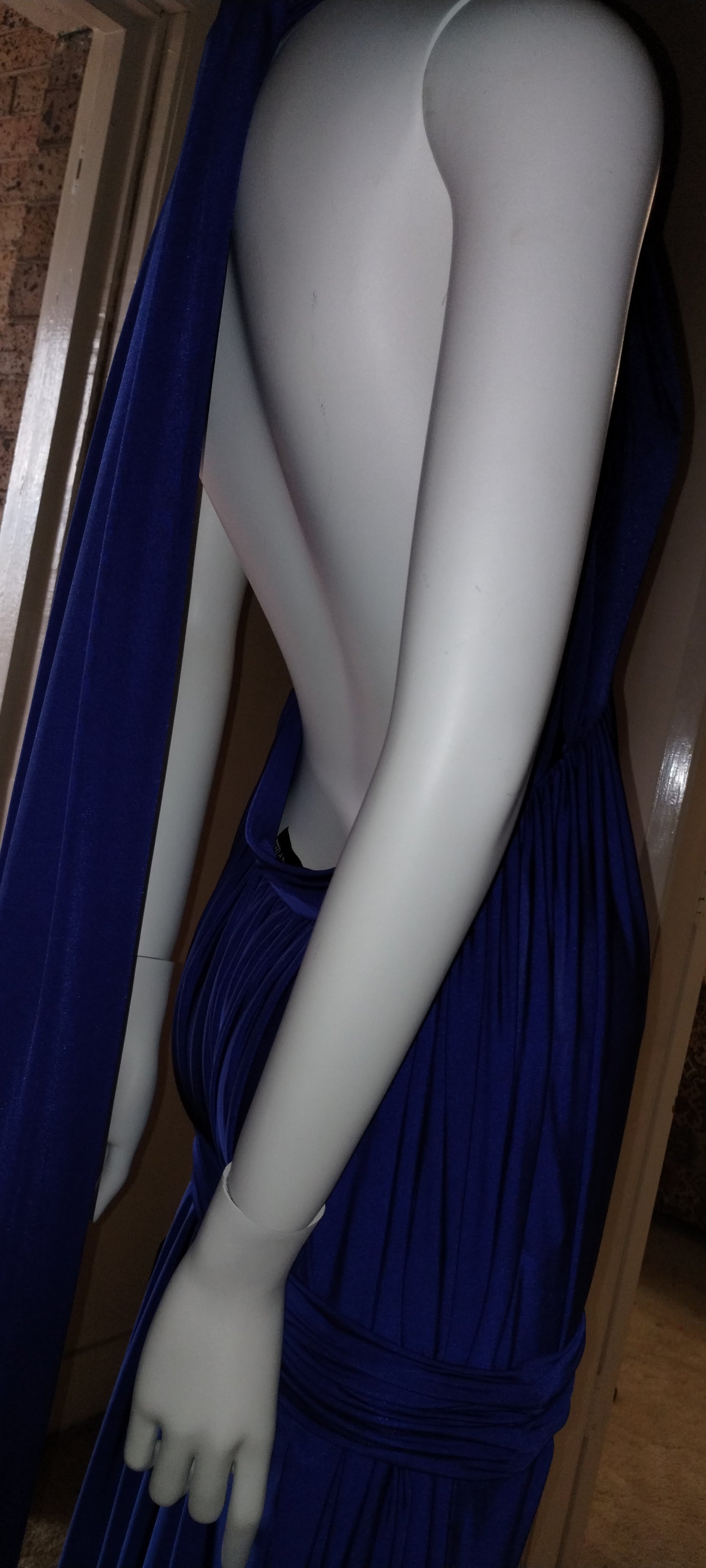 O one size fits all cobalt backless dress