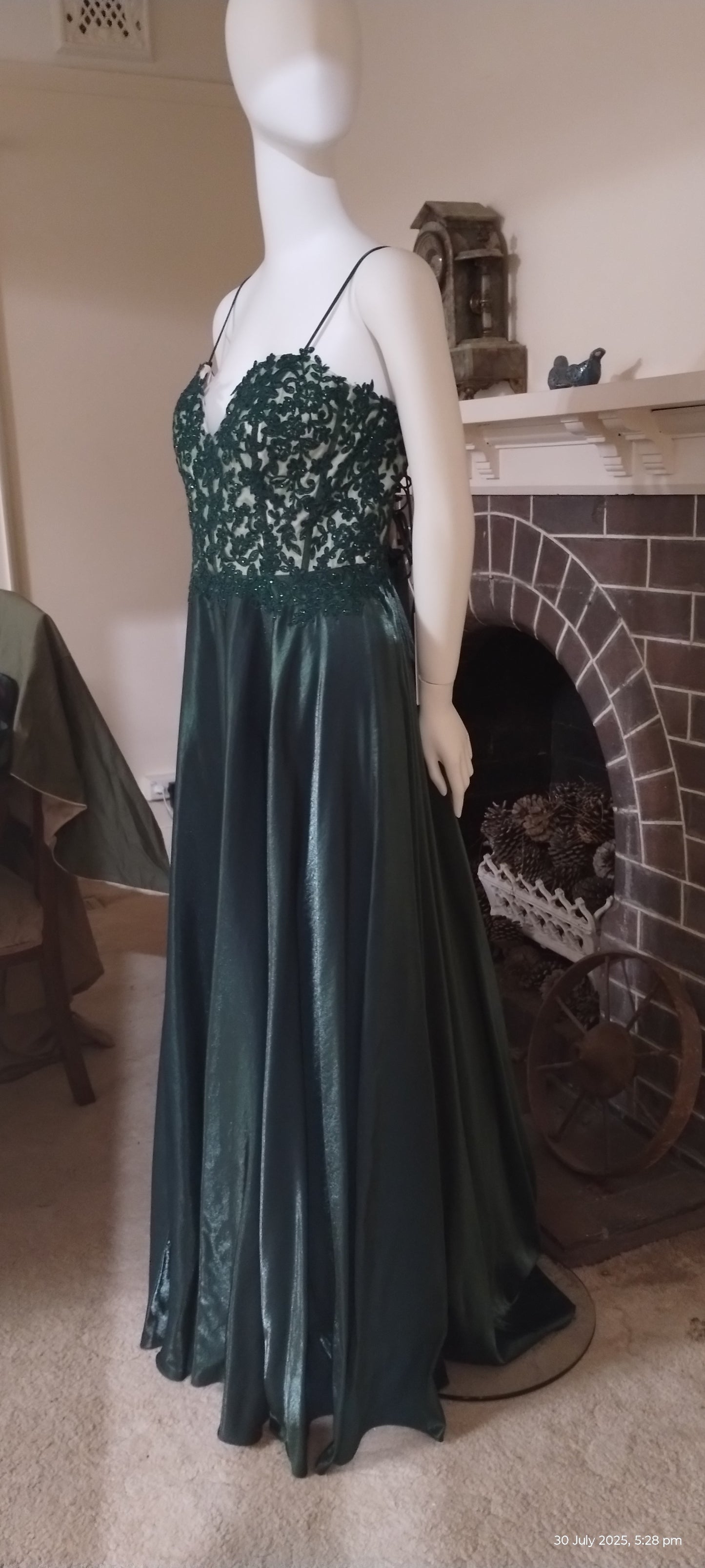 G Size 16 Green corset full length dress
