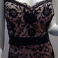 f Size 14 Blacklace over pink, halter neck, knee length skirt