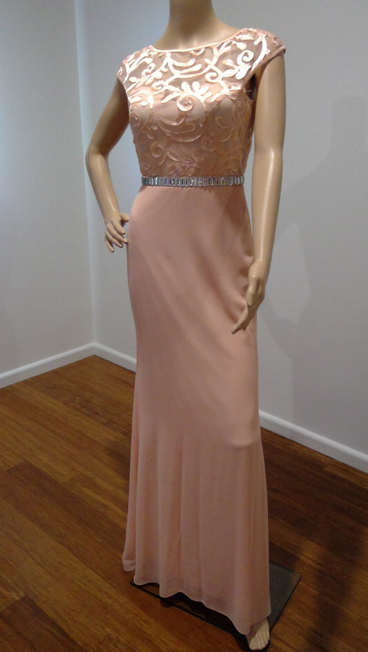 d size 10 apricot  lace dress