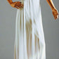 c Size 8 White crossover bodice empire line full length gown