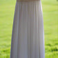 e Size 12 White delicately gathered bodice with beaded cap sleeves