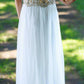 e Size 12 White sheath dress with beaded waist detail