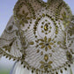 e Size 12 White beaded bodice full skirted dress