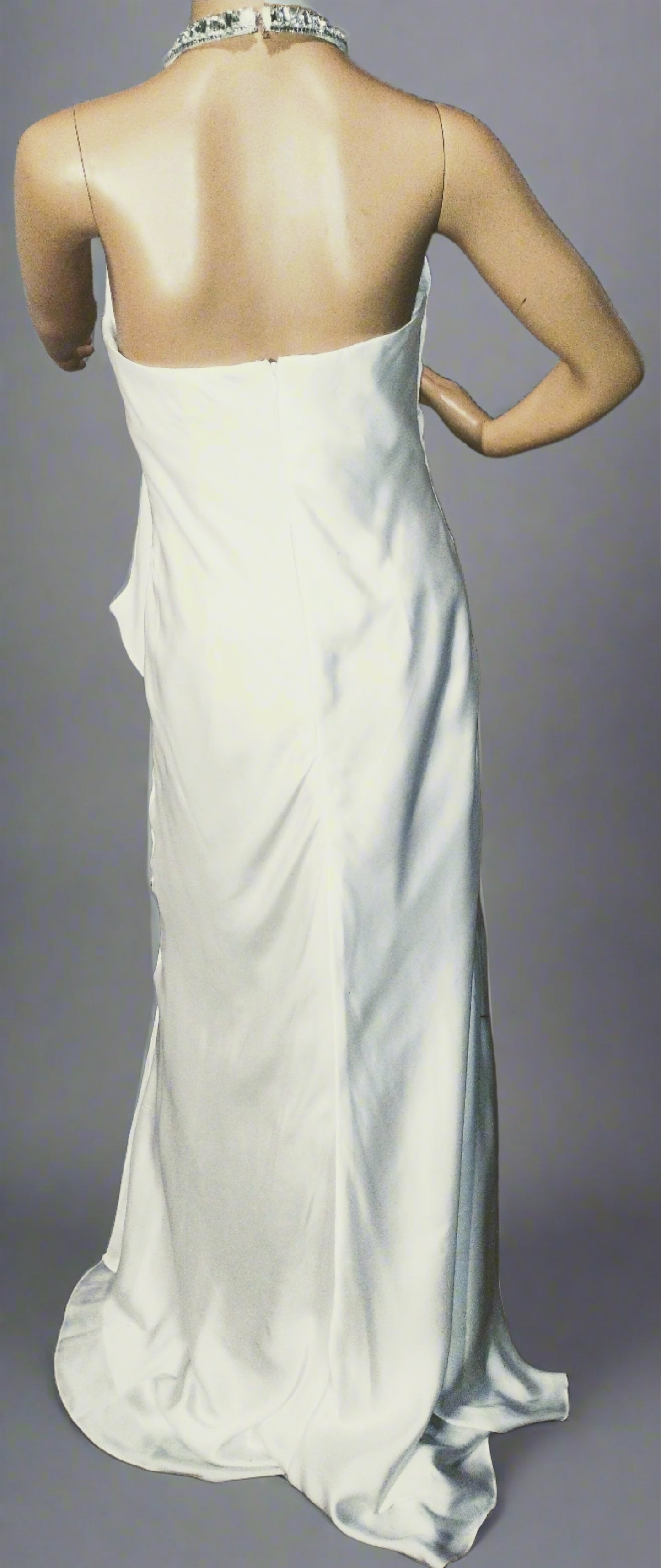 d Size 10 White halter neck A line dress