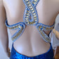 f Size 14 Blue sequinned low back dress