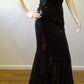 b Size 6 Black Sequin Halter Neck Dress