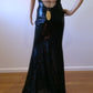 b Size 6 Black Sequin Halter Neck Dress
