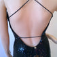 b Size 6 Black Sequin Halter Neck Dress