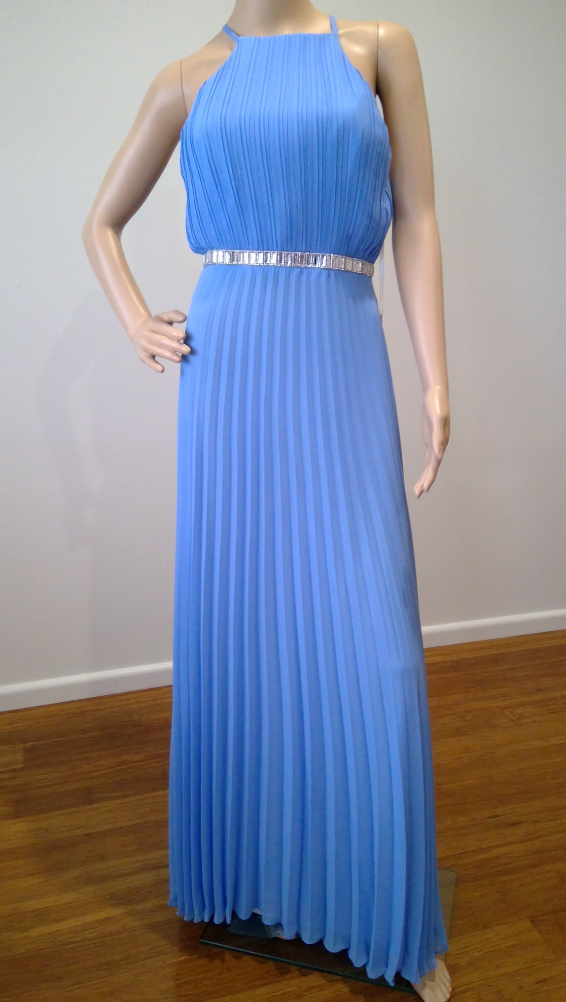 e size 12 Blue high halter neck dress