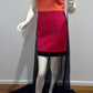 c Size 8 Straight, above the knee length princess line, asymmetric strap and sleeve, terracotta, berry, black with train