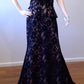 f size 14 Black lace over Pink sleeveless full length dress