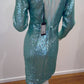 d  size 10 Mint sequinned backless short dress