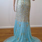 e Size 12 Blue  sheath gold diamante from sweetheart neckline  to knee!