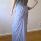 e size 12 Silver short sleeved draped full length dress