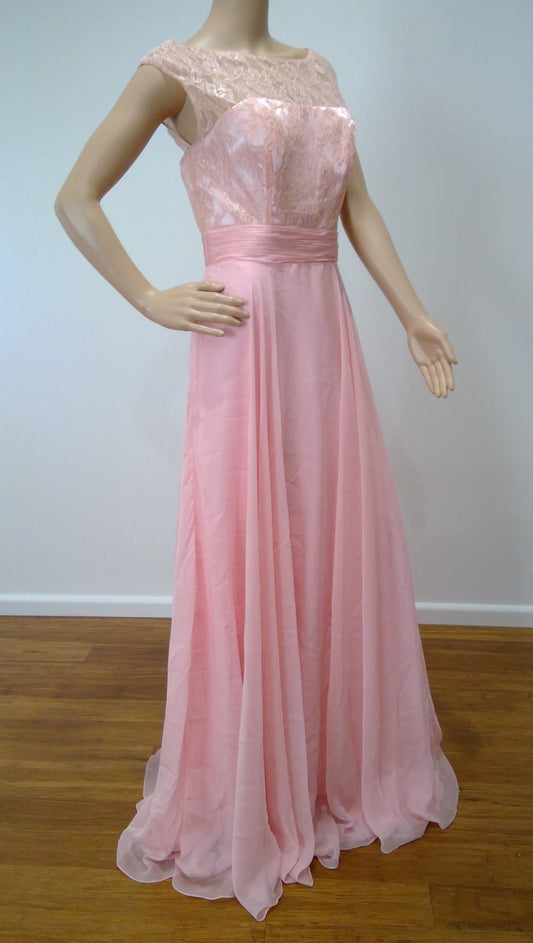 e Size 12 shell Pink full length feminine dress