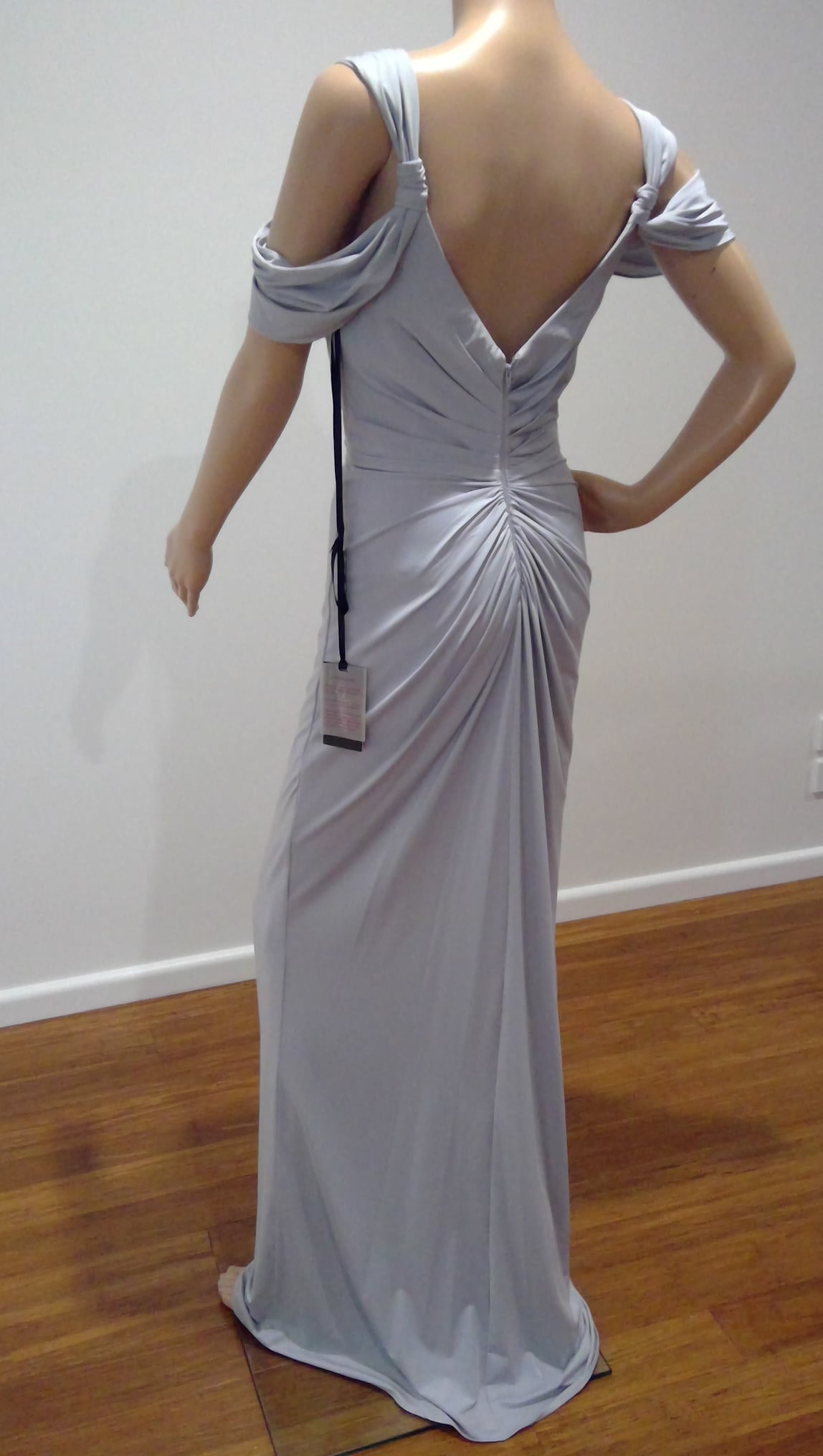 c size 8 Silver strappy low backed dress